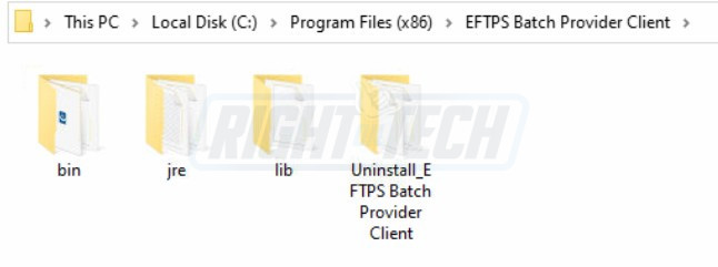 EFTPS Installation Location Folder